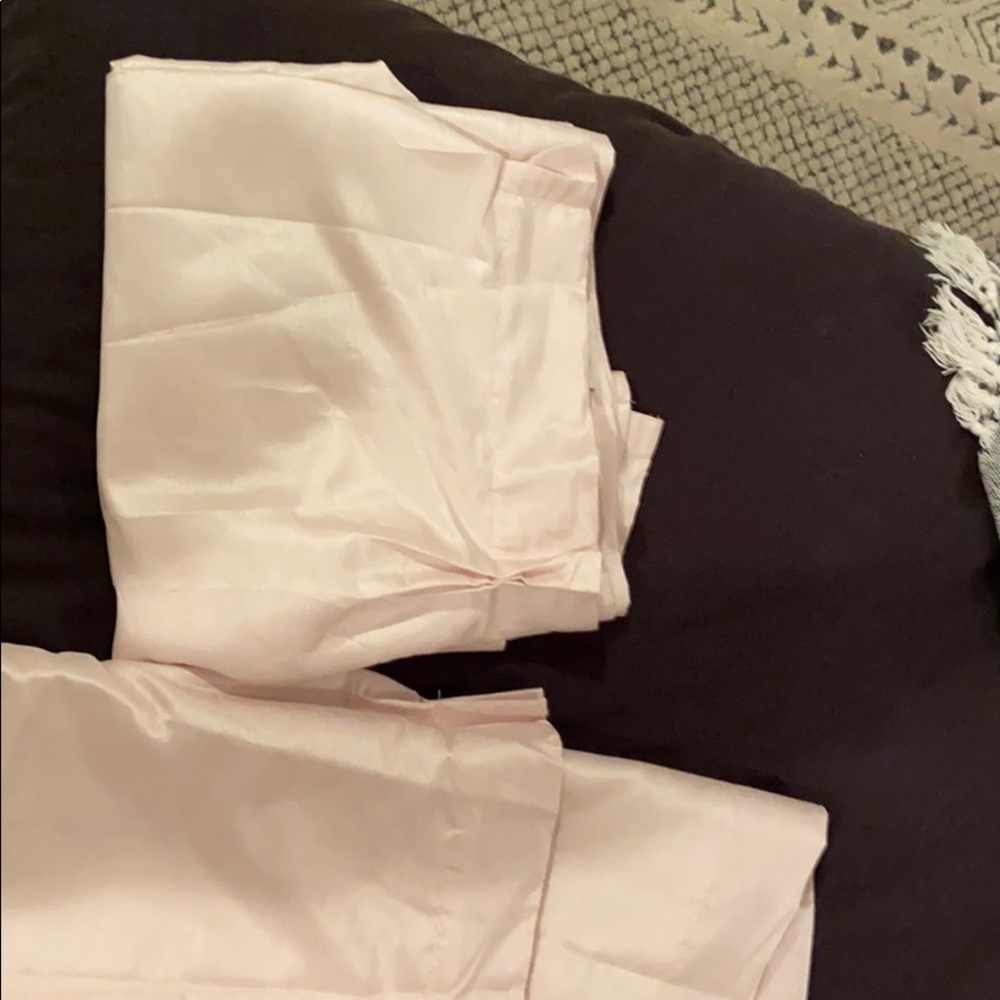 Shabby chic pink room darkening curtain panels